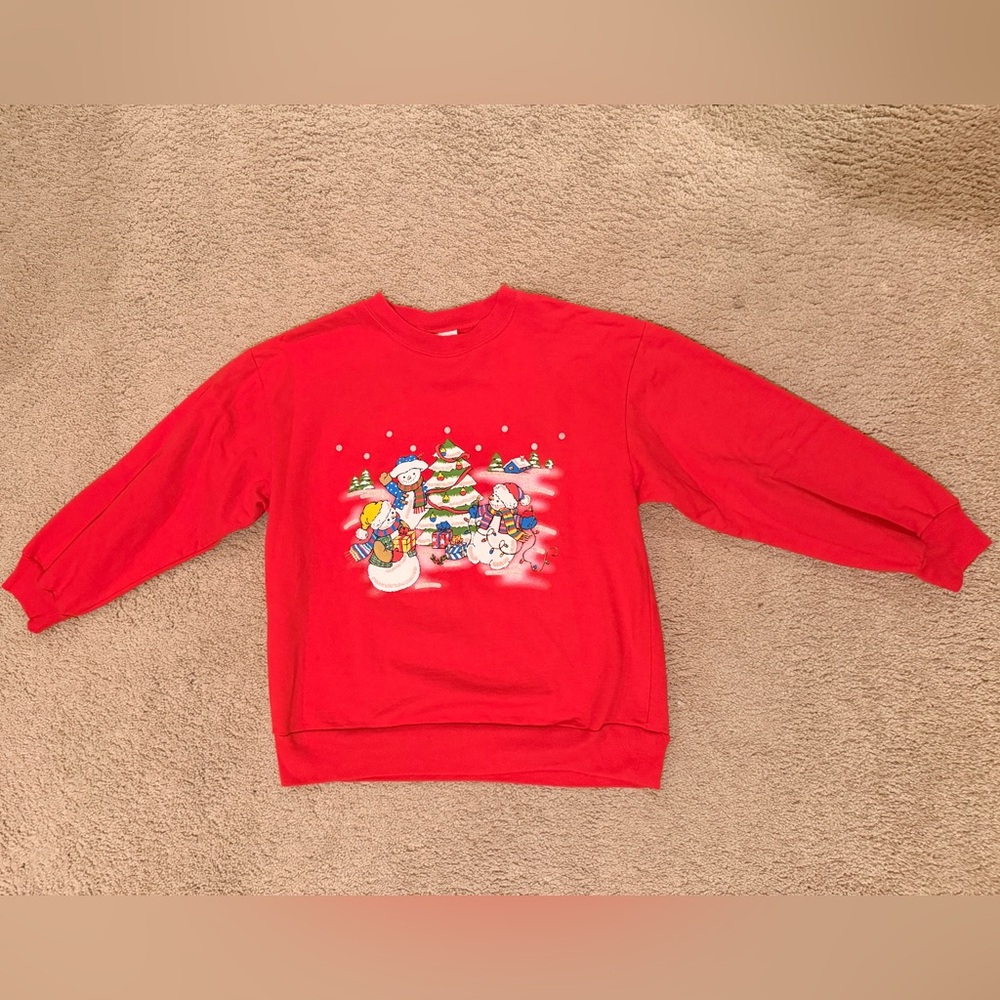 Vintage Holiday Christmas Snowman Sweatshirt